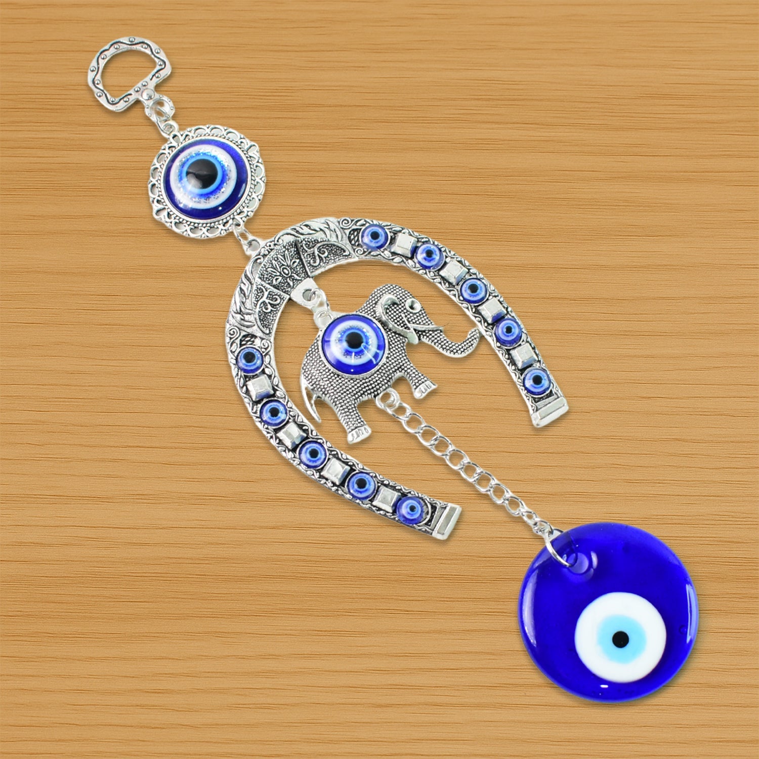 Handcrafted Evil Eye Wall Hanging with Beads & Tinkling Chime