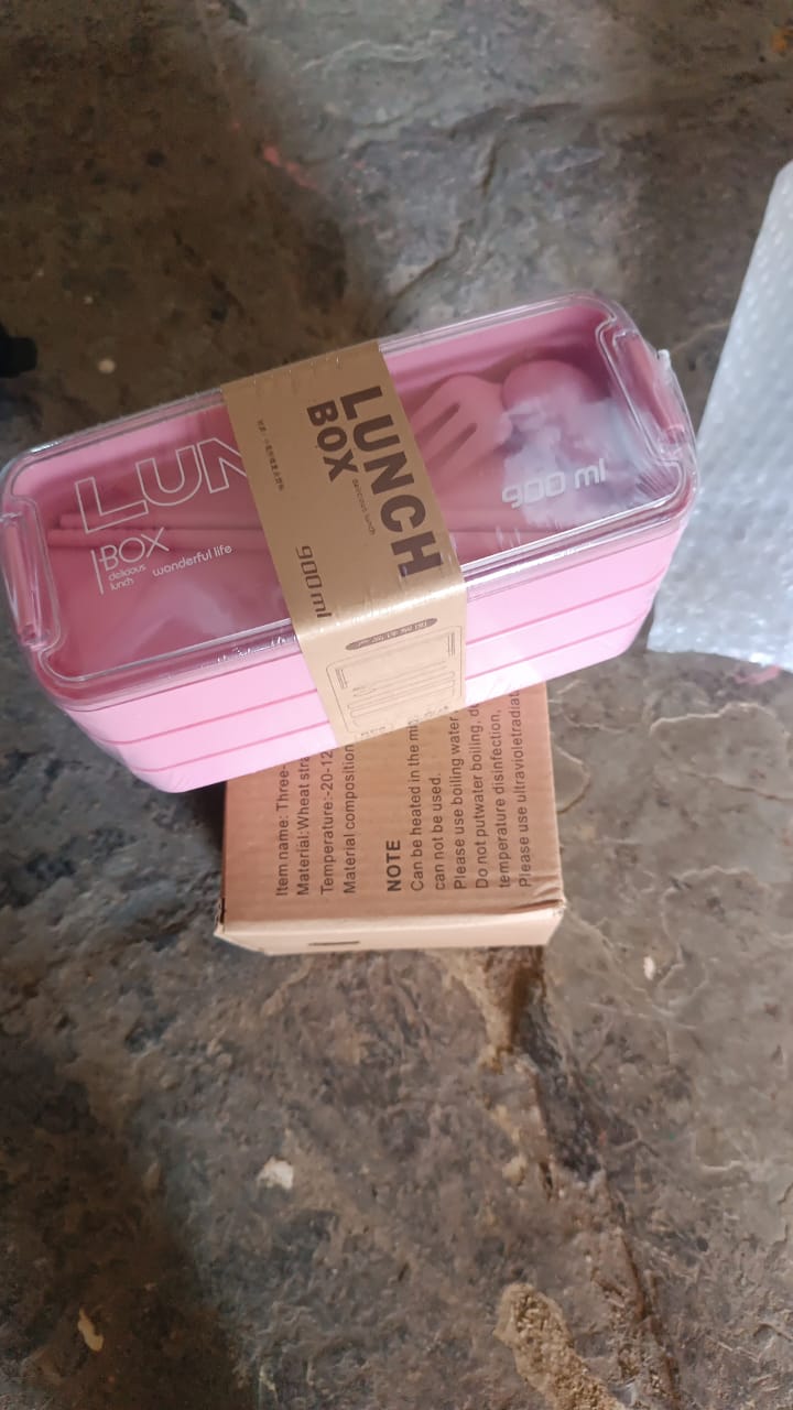 Eco-Friendly 3-Layer Stackable Lunch Box Set with Cutlery