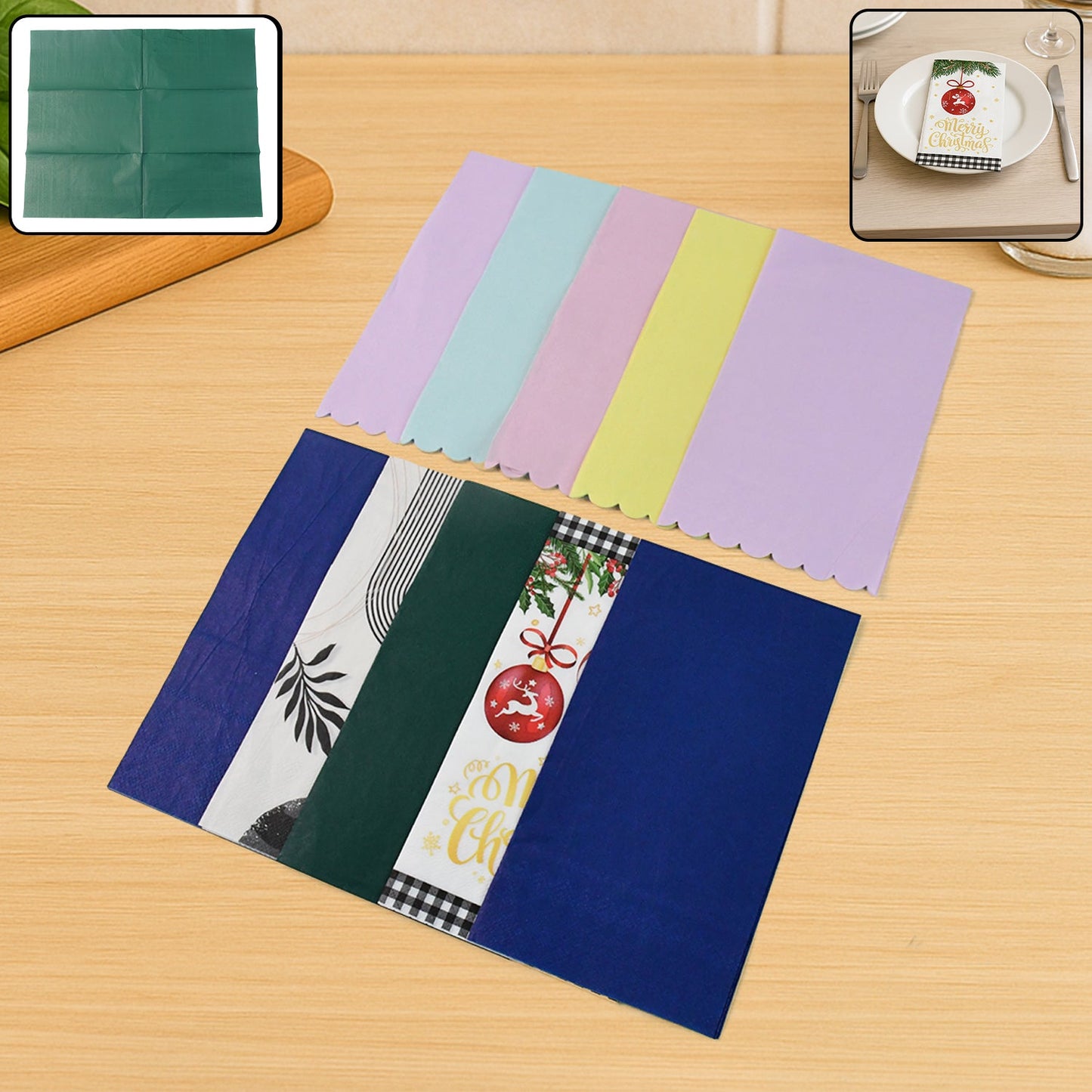 Assorted Color Printed Food Wrapping Paper Pack