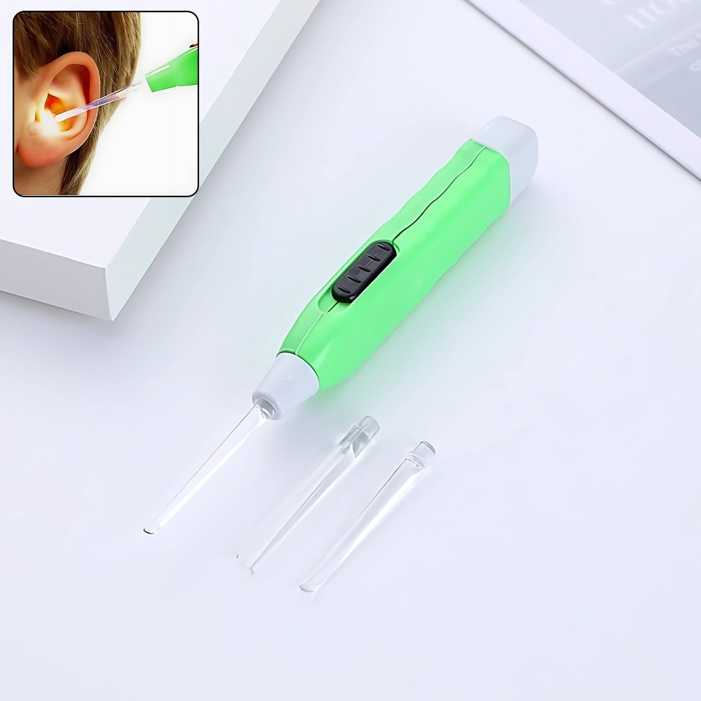 Compact Green LED Ear Pick